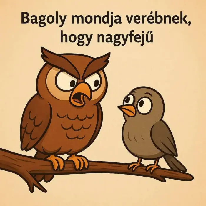 Bagoly mondja verébnek, hogy nagyfejű