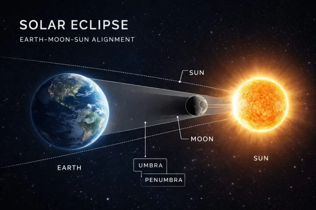 a napfogyatkozás kialakulása és csillagászati háttere