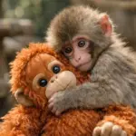 Punch makákó története – japán makákó kölyök plüss orángutánnal az állatkerti rehabilitáció során