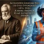 Alexander Graham Bell 150 éves évforduló emlékére készült, múltat és jövőt egyesítő infografika a telefon történetéről.