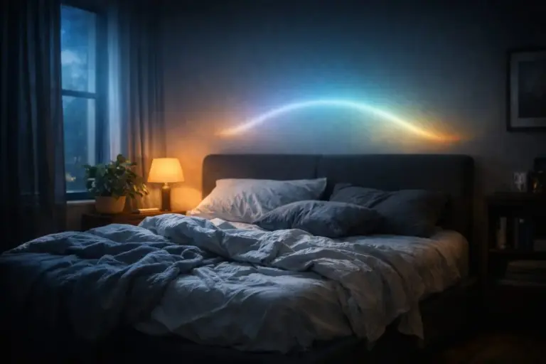 Alvás Világnapja 2026 - Egy nyugodtan alvó ember a holdfényes szobában.