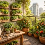 balkonkertészet kezdőknek függőleges kerttel és paradicsommal