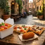 Róma olcsó étkezés tippek: friss római tészta, pizza al taglio és street food hangulatos belvárosi környezetben